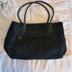 Fossil Black Women's Tote Bag with Front Zip Pocket